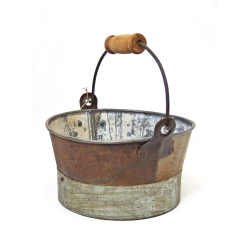 Wiaderko z metalu z recyclingu12x25cm